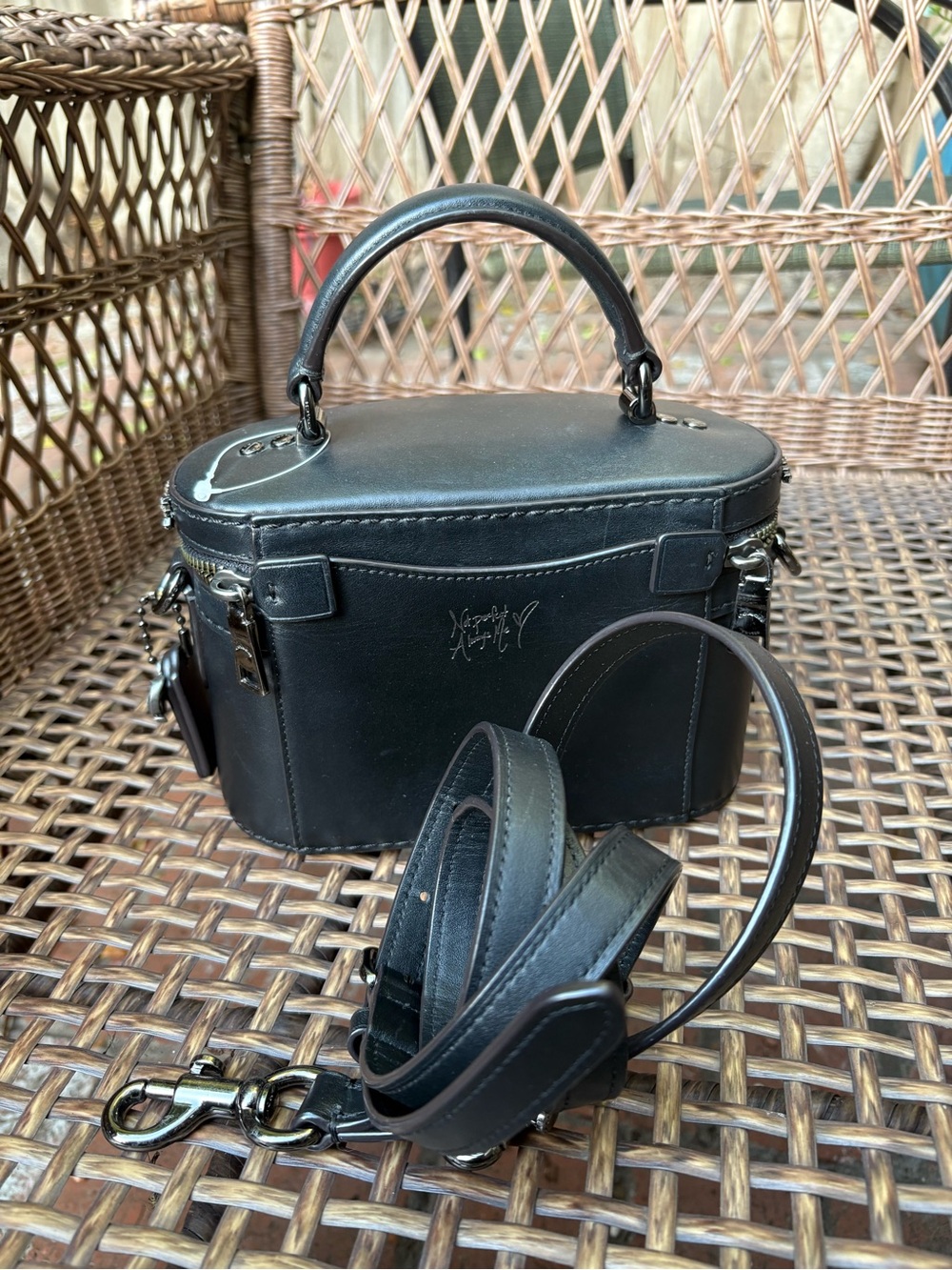 Coach x Selena Gomez Trail Bag Black Leather w/ Crystal Embellishment - Picture 14 of 14